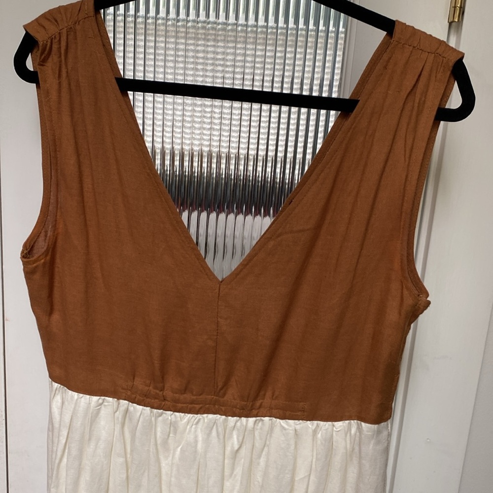 Colorblock Linen Dress - Picture 2 of 3